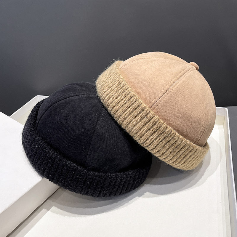 Deerskin Velvet Beret Melon Skin Hat