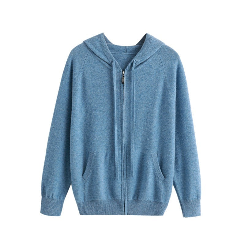 Hooded Casual Sweatshirt Knitted Cardigan Zipper Men
