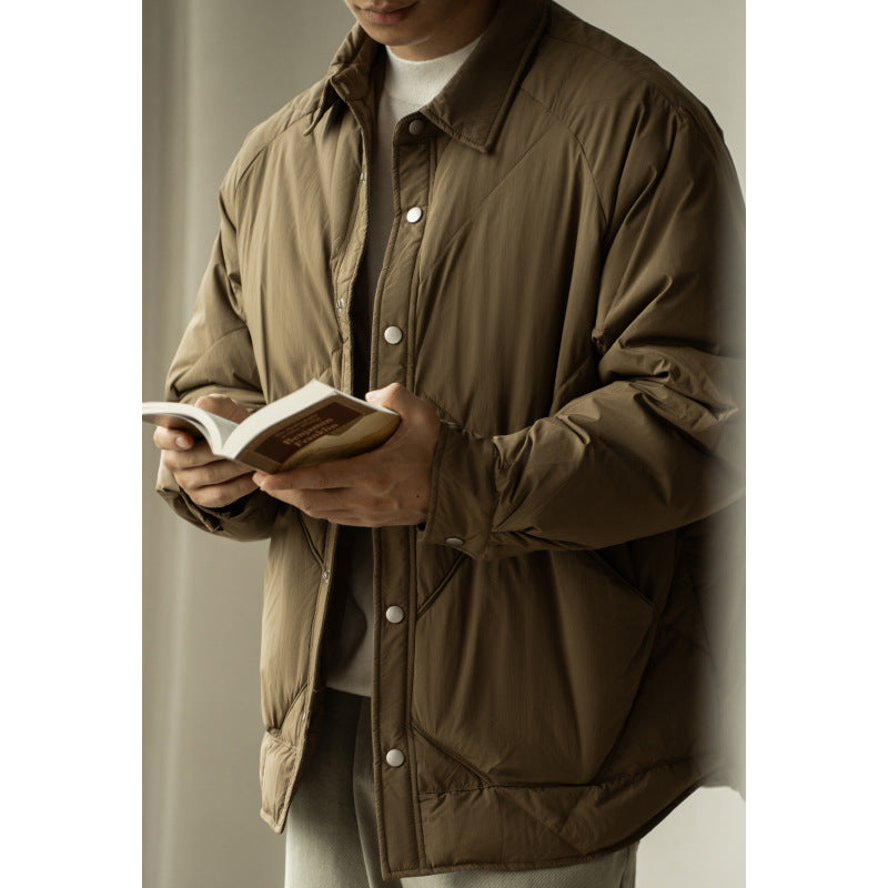 Down Jacket Men's New Winter Rhombus Tooling