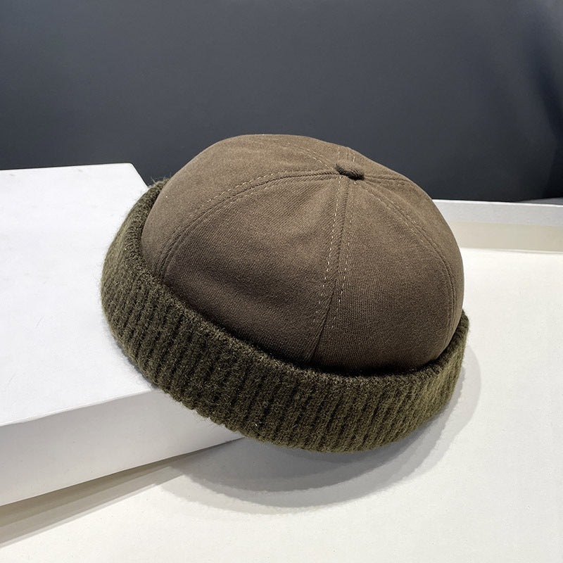 Deerskin Velvet Beret Melon Skin Hat
