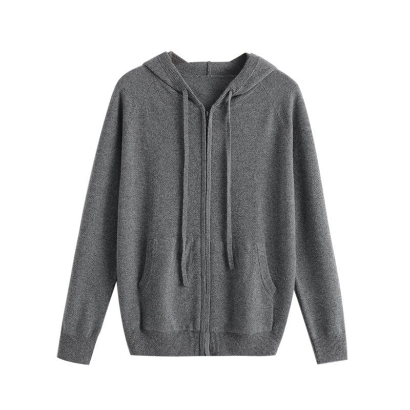 Hooded Casual Sweatshirt Knitted Cardigan Zipper Men