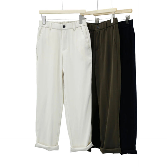 High-grade Twill Loose Straight Casual Suit Pants