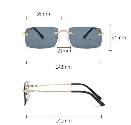 Frameless Square Fashion Sunglasses