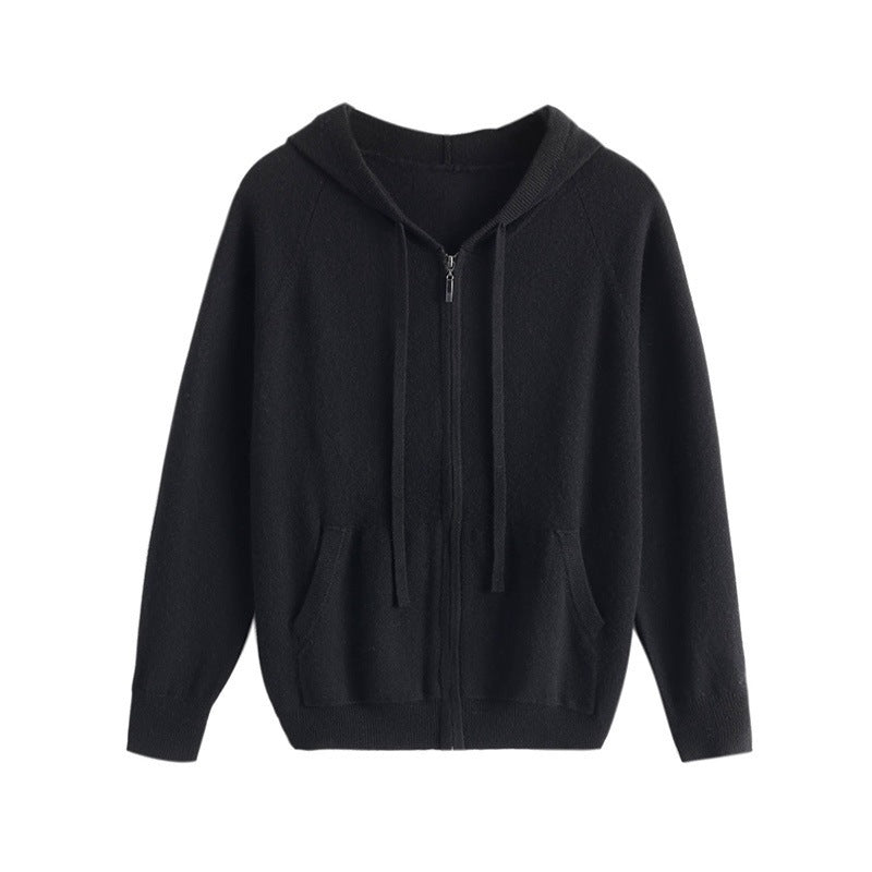 Hooded Casual Sweatshirt Knitted Cardigan Zipper Men