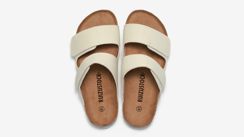 Cork Slippers Premium Velvet Leather Mix