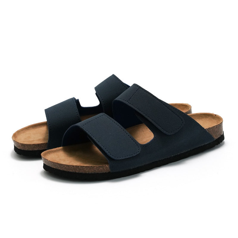 Cork Slippers Premium Velvet Leather Mix