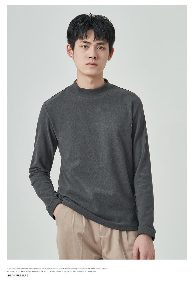Dralon Half-high Collar Long Sleeves T-shirt