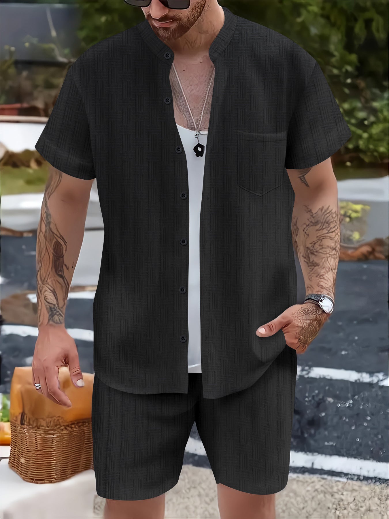 Henry Collar Pocket Summer Shirt