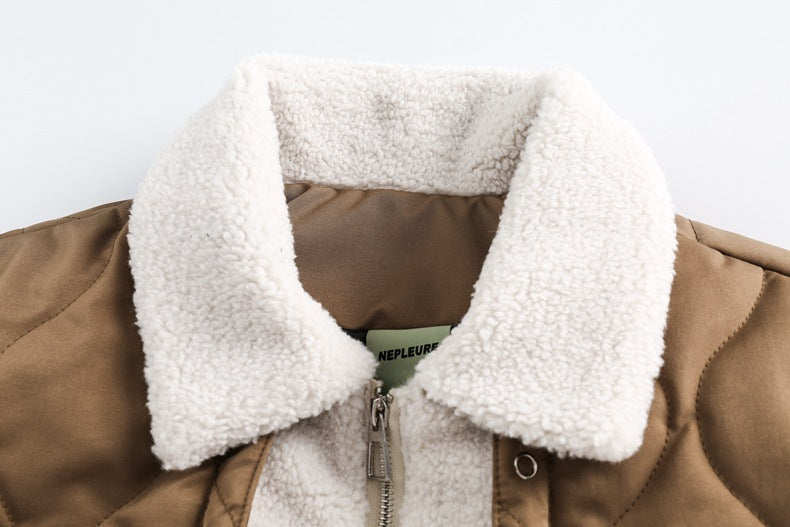 Loose Cardigan Coat Lapel Warm-keeping Cotton