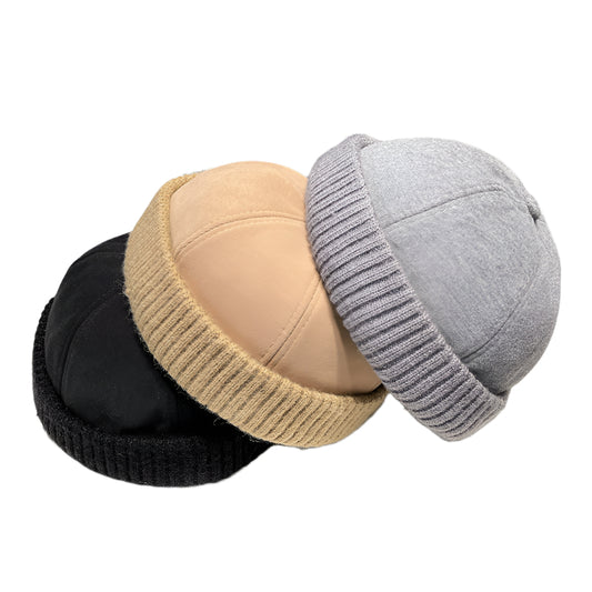 Deerskin Velvet Beret Melon Skin Hat