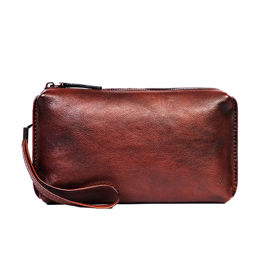 Retro Hand-rub Color Skeleton-skin Handbag PU Leather