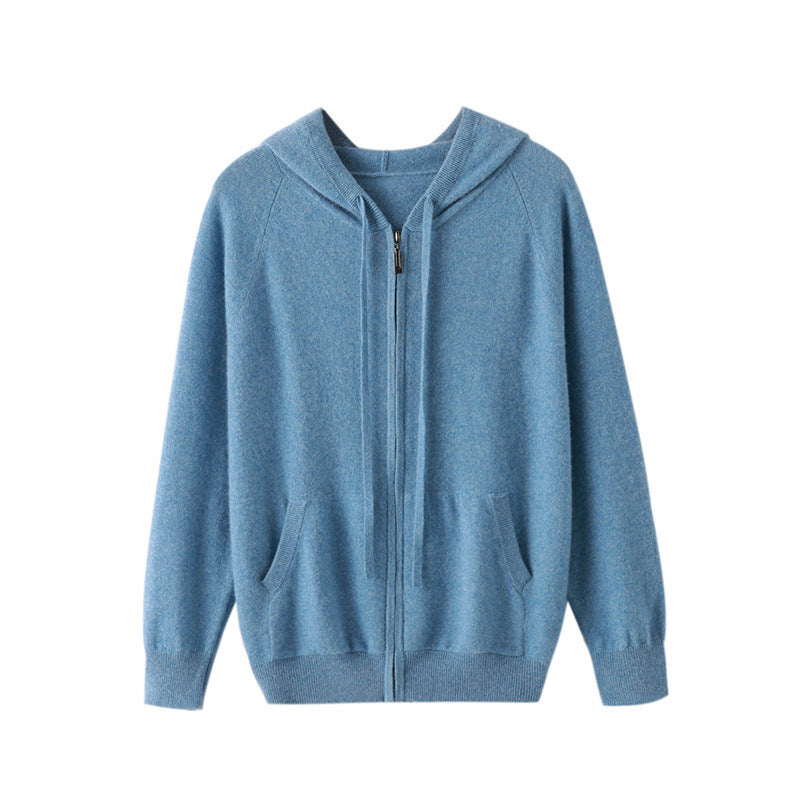 Hooded Casual Sweatshirt Knitted Cardigan Zipper Men