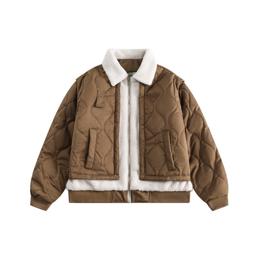 Loose Cardigan Coat Lapel Warm-keeping Cotton