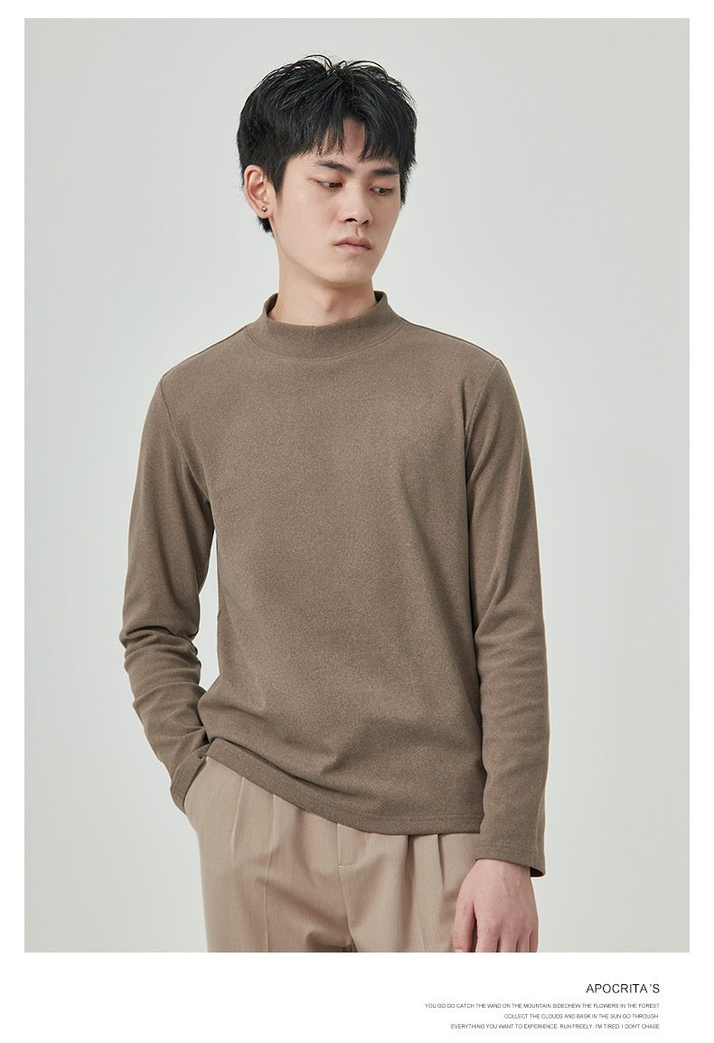 Dralon Half-high Collar Long Sleeves T-shirt