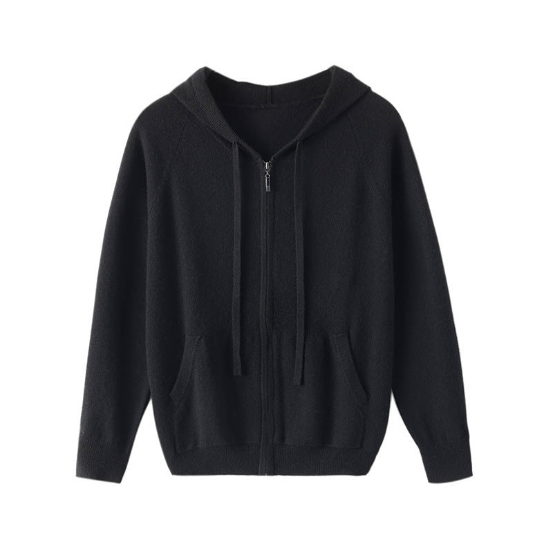 Hooded Casual Sweatshirt Knitted Cardigan Zipper Men