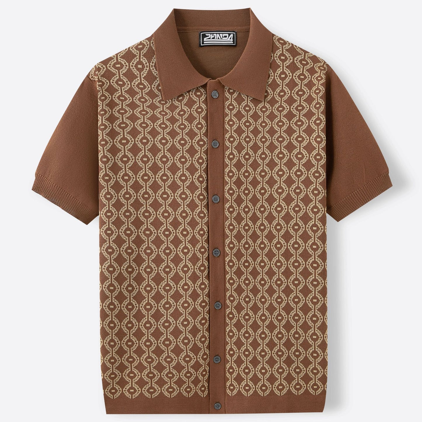 Tencel Short-sleeved Shirt Lapel Jacquard