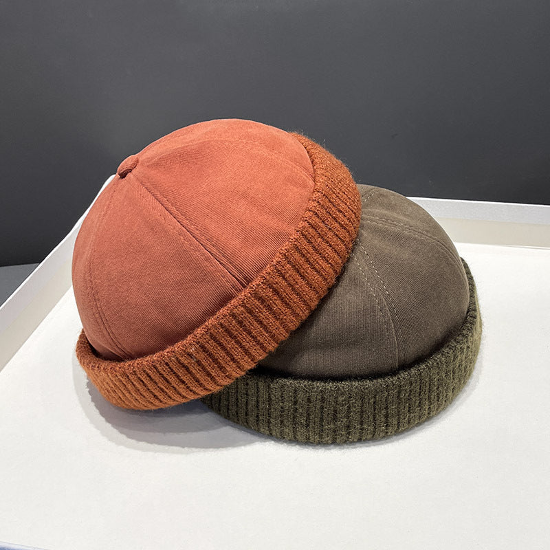 Deerskin Velvet Beret Melon Skin Hat