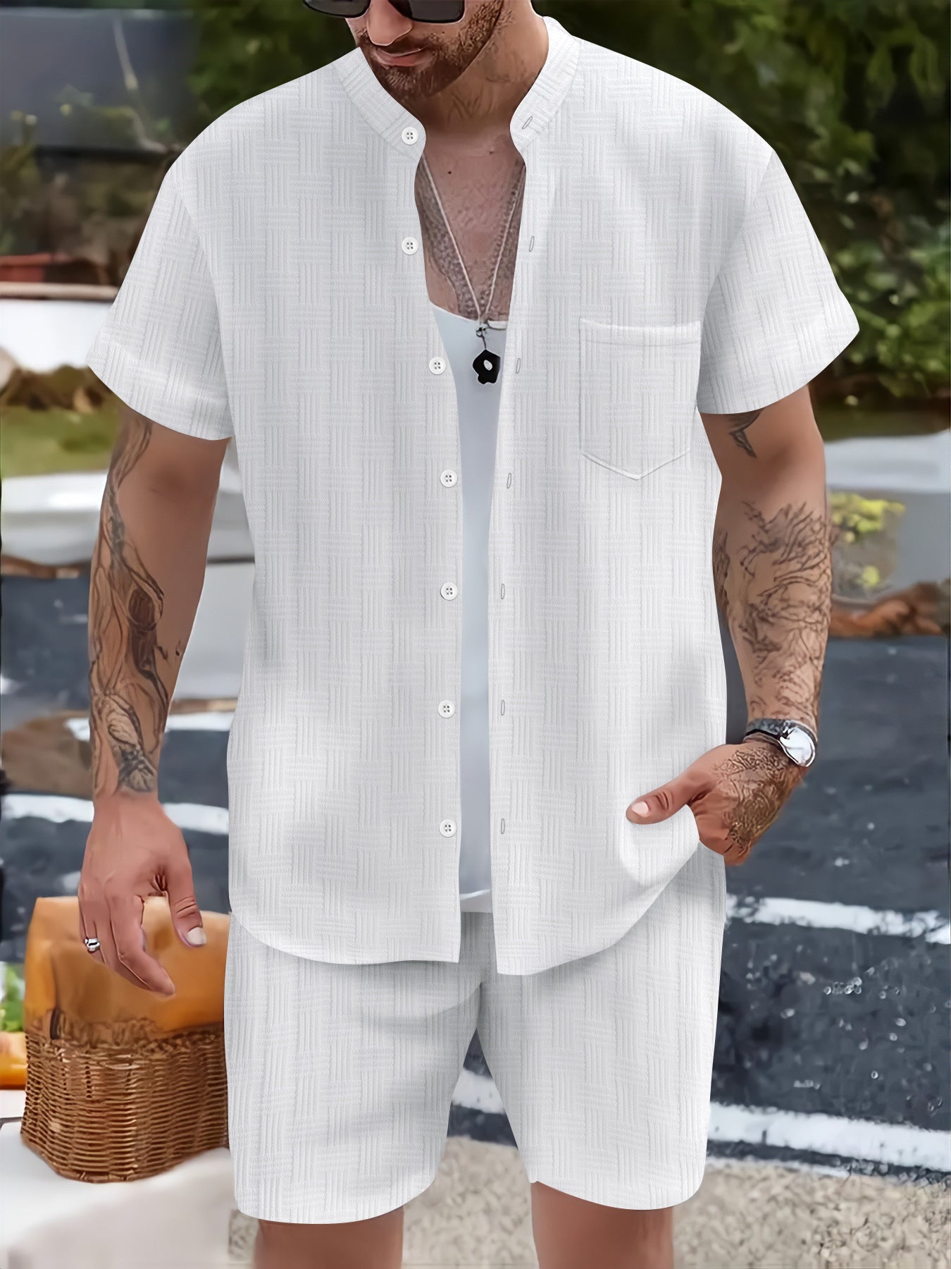 Henry Collar Pocket Summer Shirt