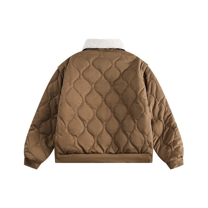 Loose Cardigan Coat Lapel Warm-keeping Cotton