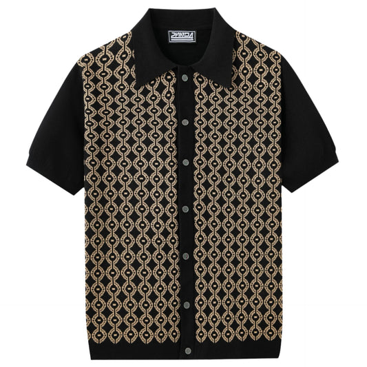 Tencel Short-sleeved Shirt Lapel Jacquard