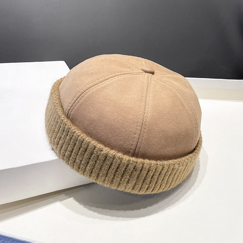 Deerskin Velvet Beret Melon Skin Hat