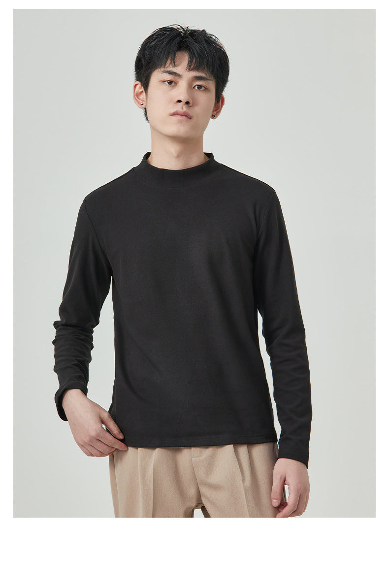Dralon Half-high Collar Long Sleeves T-shirt