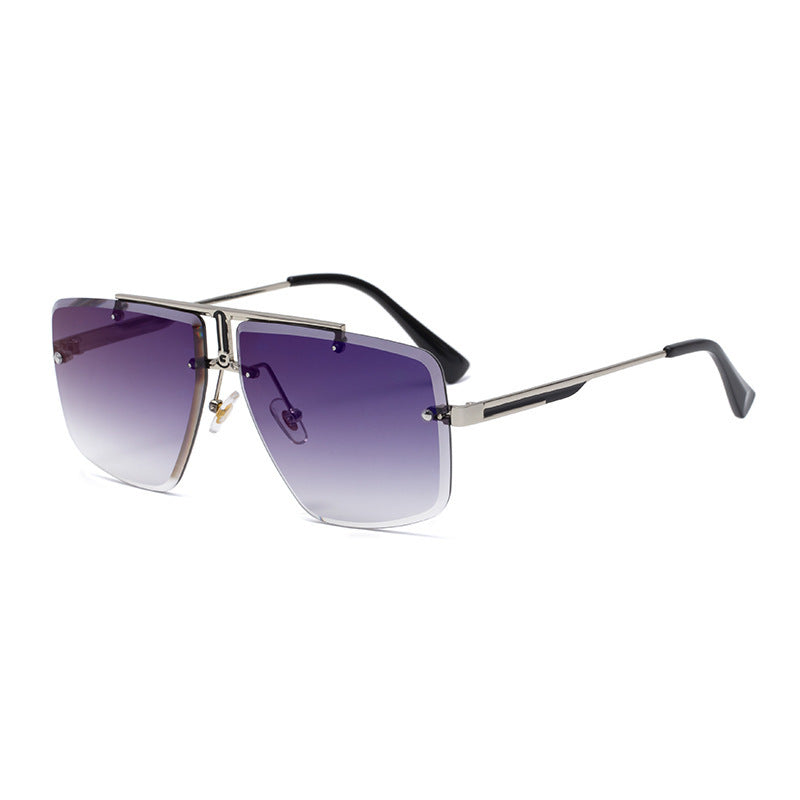 Rimless Cut-edge Square Sunglasses