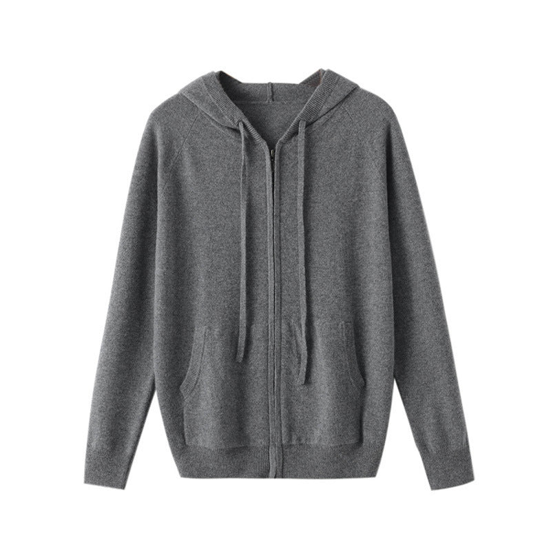 Hooded Casual Sweatshirt Knitted Cardigan Zipper Men