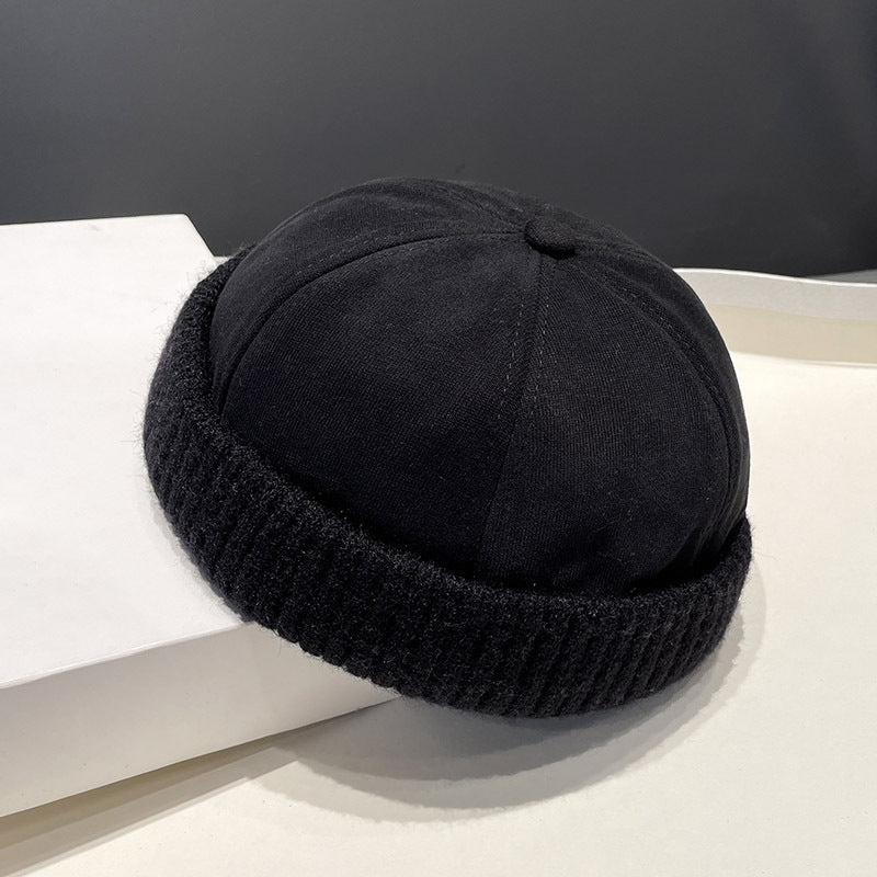 Deerskin Velvet Beret Melon Skin Hat