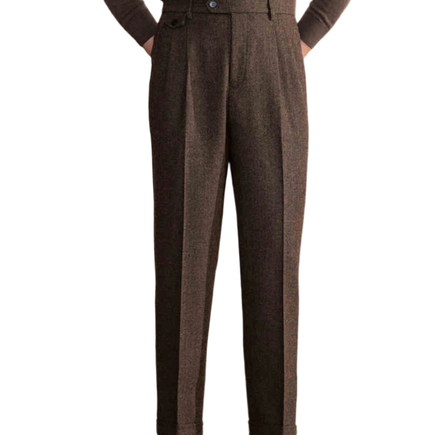 Retro Herringbone Trousers