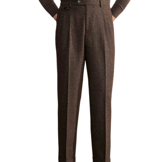 Retro Herringbone Trousers