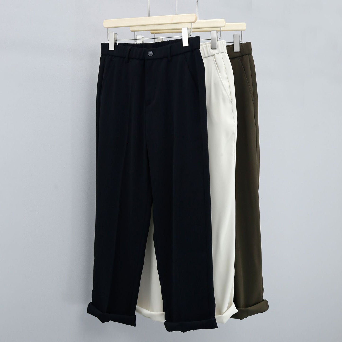 High-grade Twill Loose Straight Casual Suit Pants