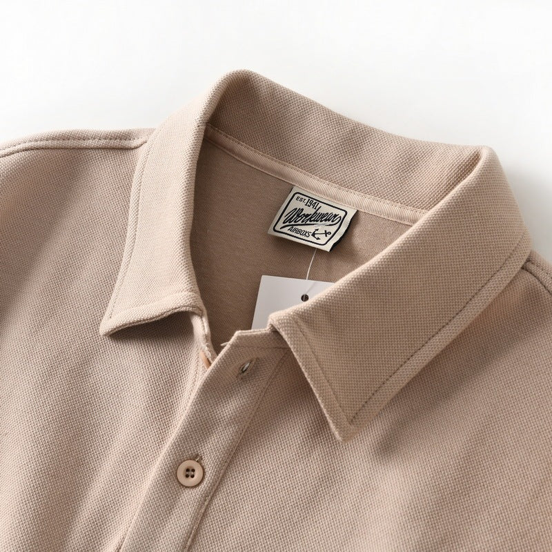 Cotton Loose Silhouette Casual Polo Shirt Men