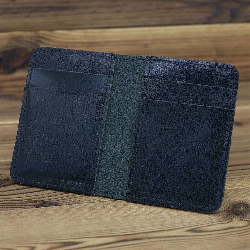 Cowhide Card Holder Pocket Simple