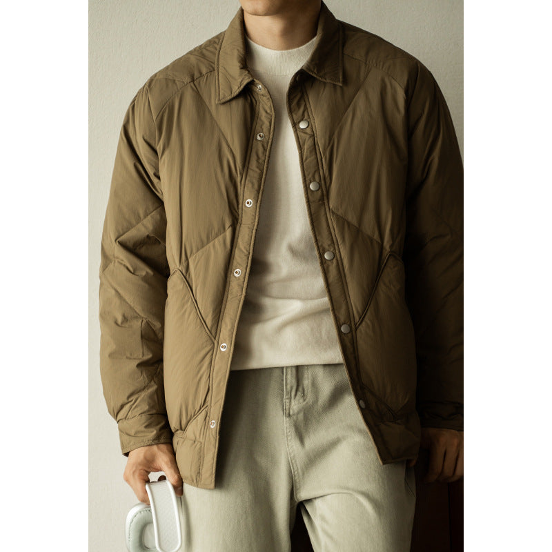 Down Jacket Men's New Winter Rhombus Tooling