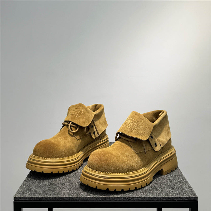 Retro Distressed Worker All-match Thick-soled Two-way Boots