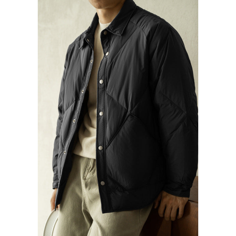 Down Jacket Men's New Winter Rhombus Tooling
