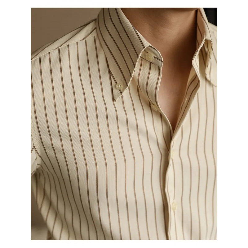 Long Sleeve Slim Fit Casual Striped Shirt