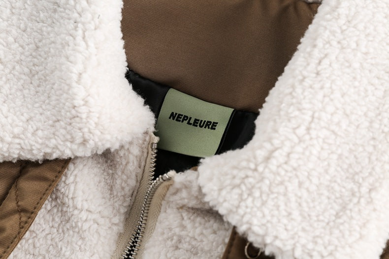 Loose Cardigan Coat Lapel Warm-keeping Cotton