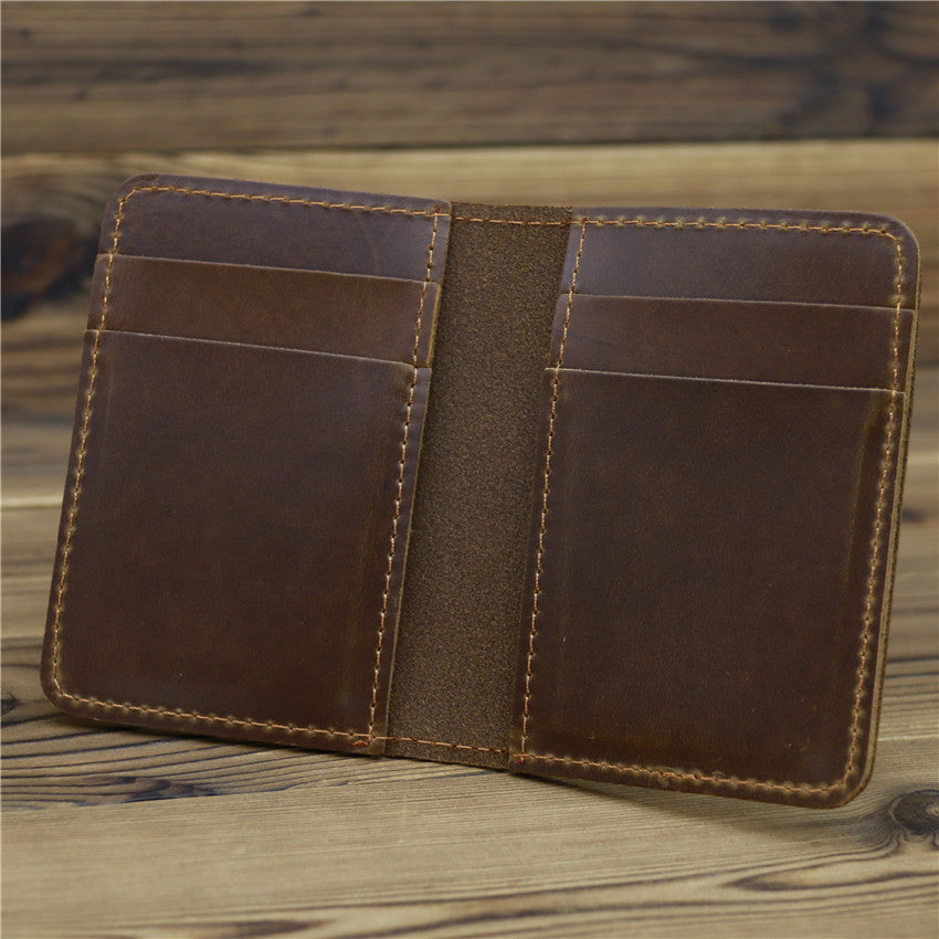 Cowhide Card Holder Pocket Simple