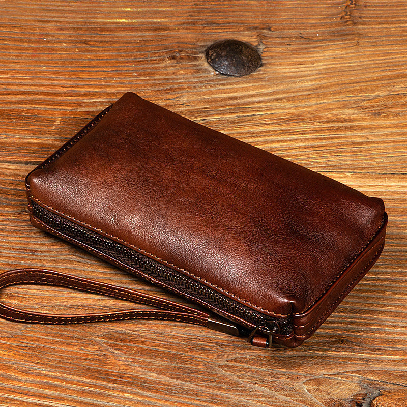 Retro Hand-rub Color Skeleton-skin Handbag PU Leather