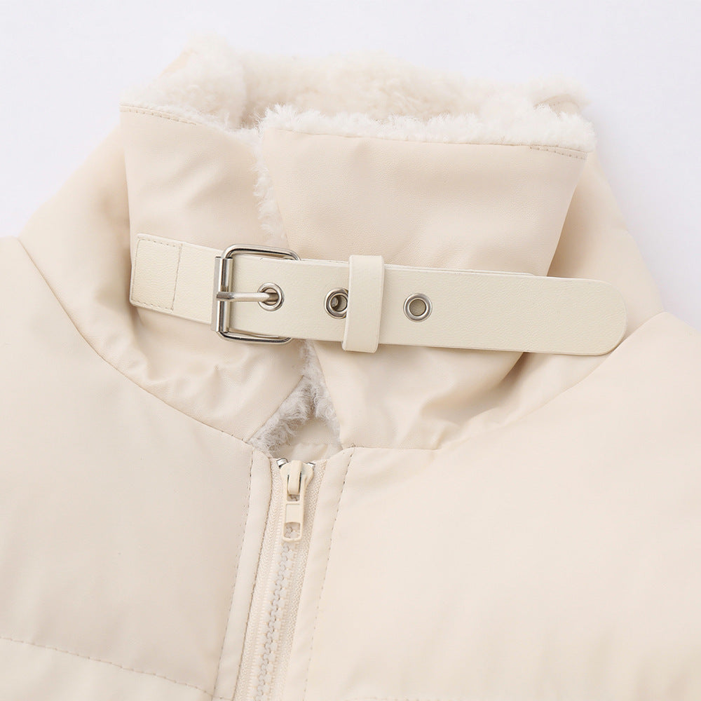 Fur Collar Lapel Cotton-padded Coat