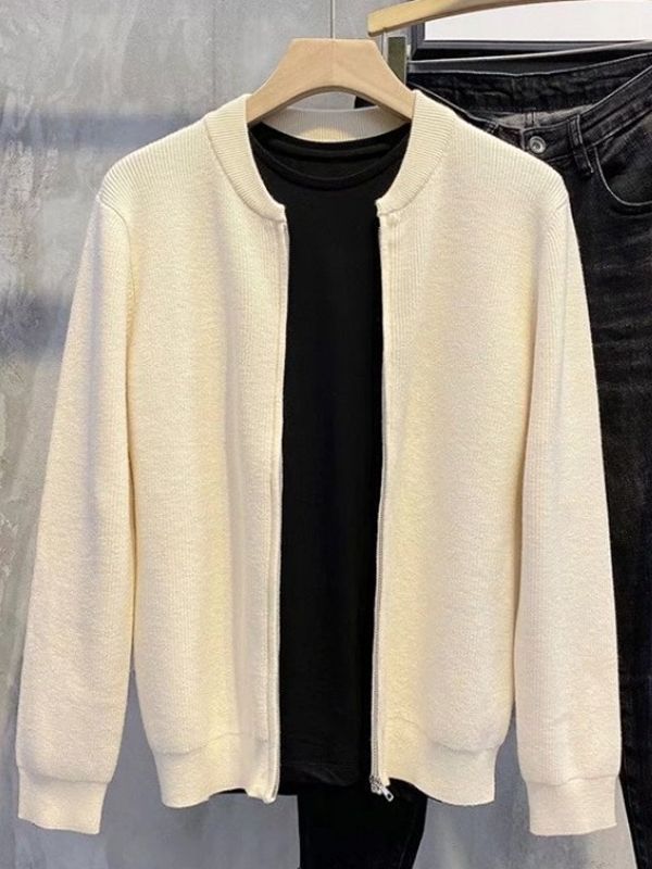 Double Zipper Cardigan Sweater For Men