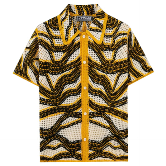 Retro Hand Crocheting Short Sleeve Cardigan
