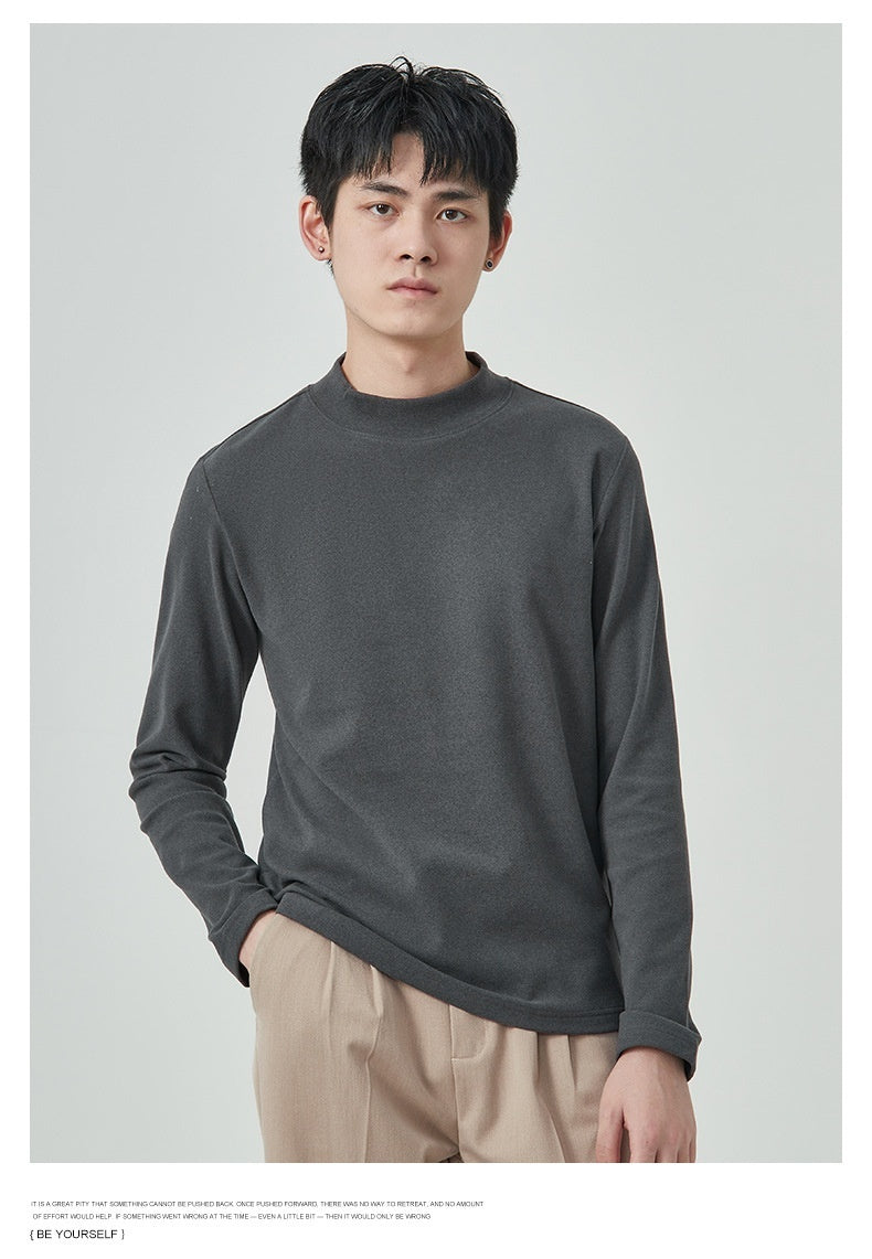 Dralon Half-high Collar Long Sleeves T-shirt