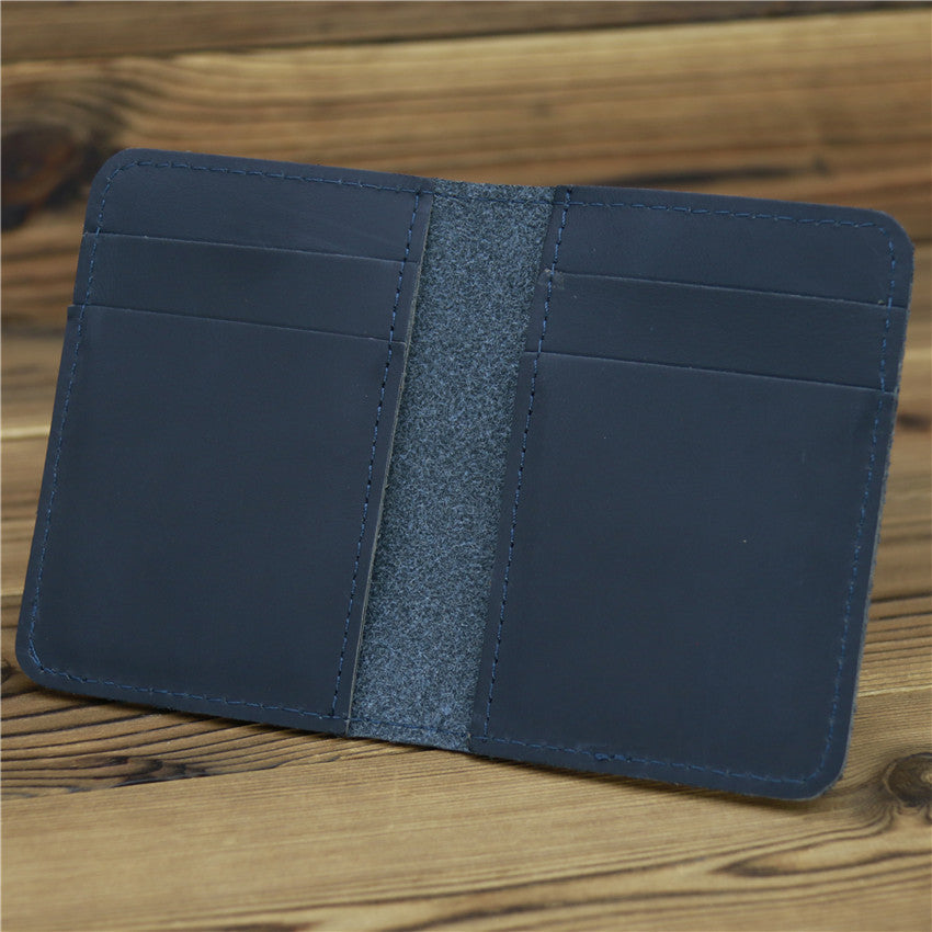 Cowhide Card Holder Pocket Simple