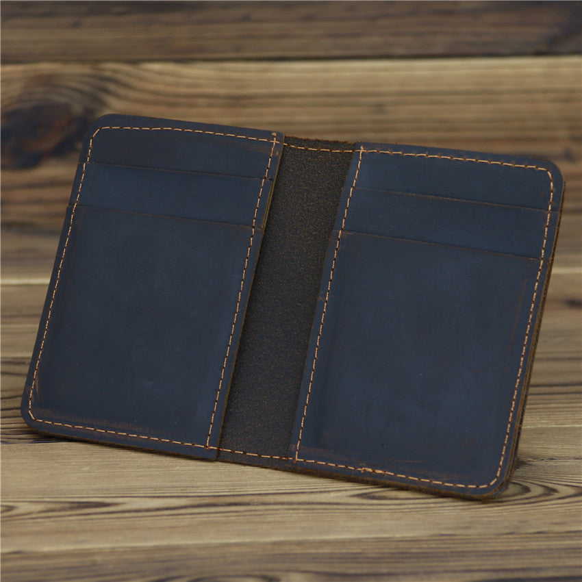 Cowhide Card Holder Pocket Simple
