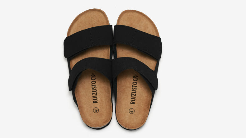 Cork Slippers Premium Velvet Leather Mix