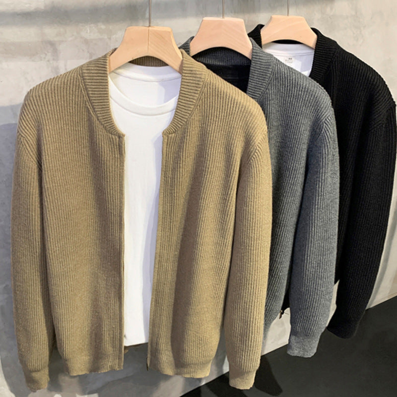 Double Zipper Cardigan Sweater For Men