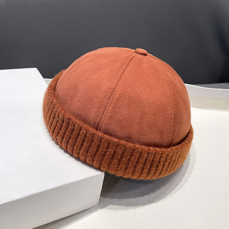 Deerskin Velvet Beret Melon Skin Hat